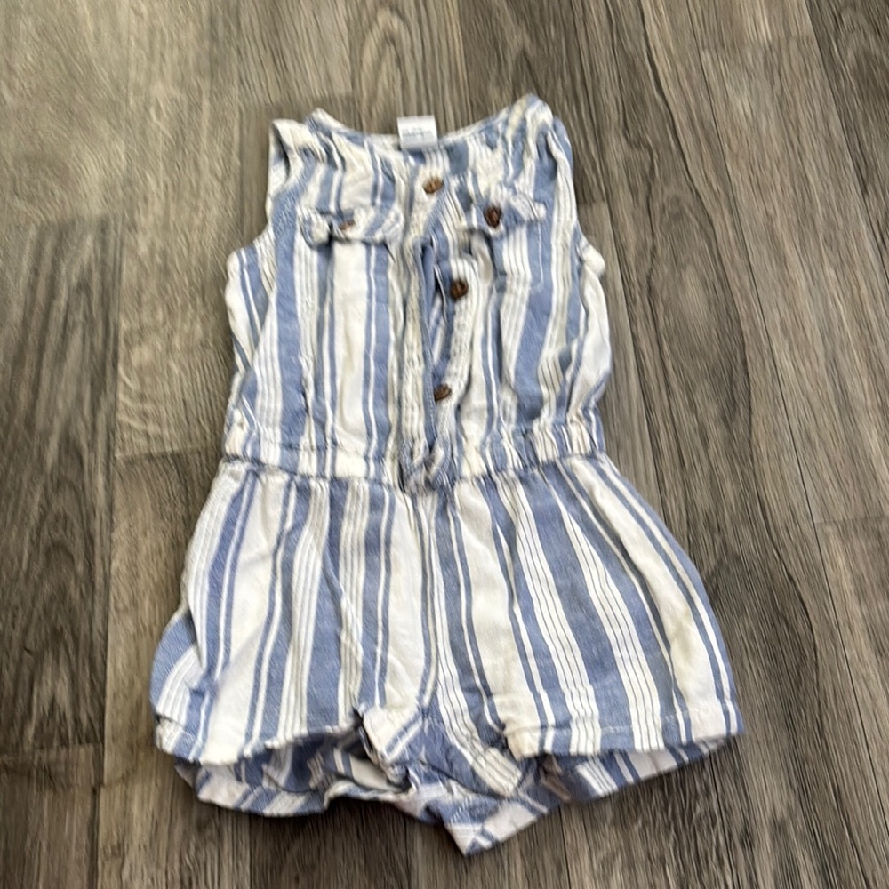 Old Navy Blue and White Striped Kids Romper